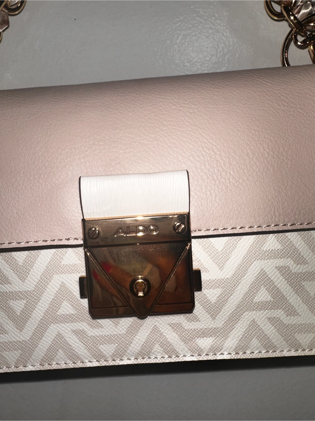 ALDO Pink & White Geometric Crossbody Bag with Charms - photo 2