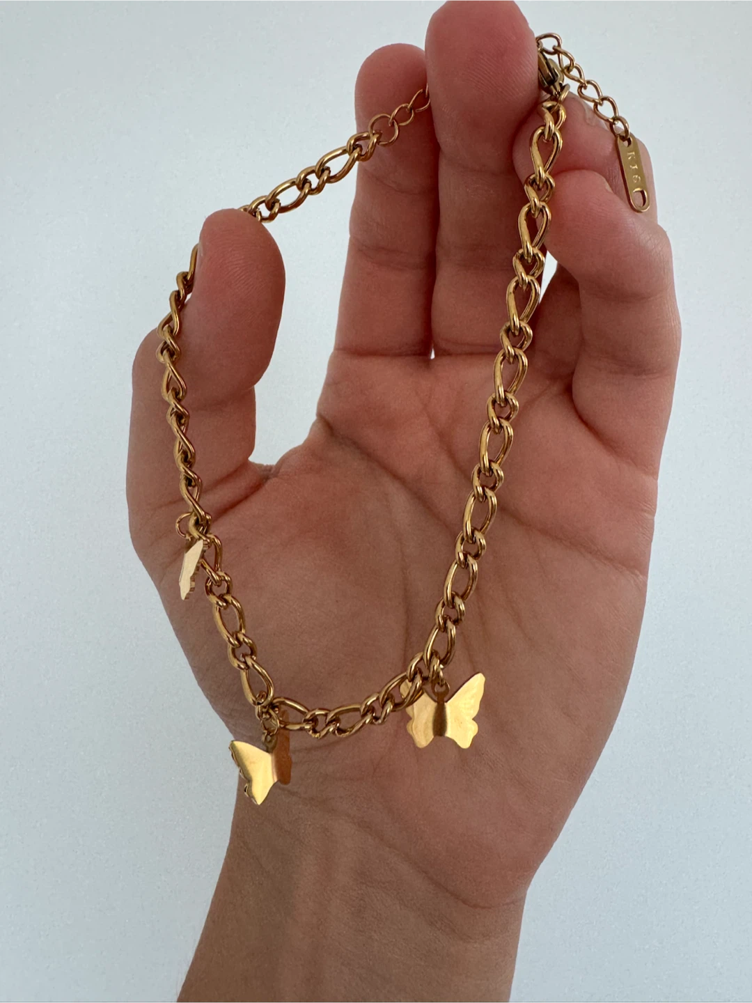 Gold-Tone Anklets – Butterfly & Herringbone Styles - photo 2