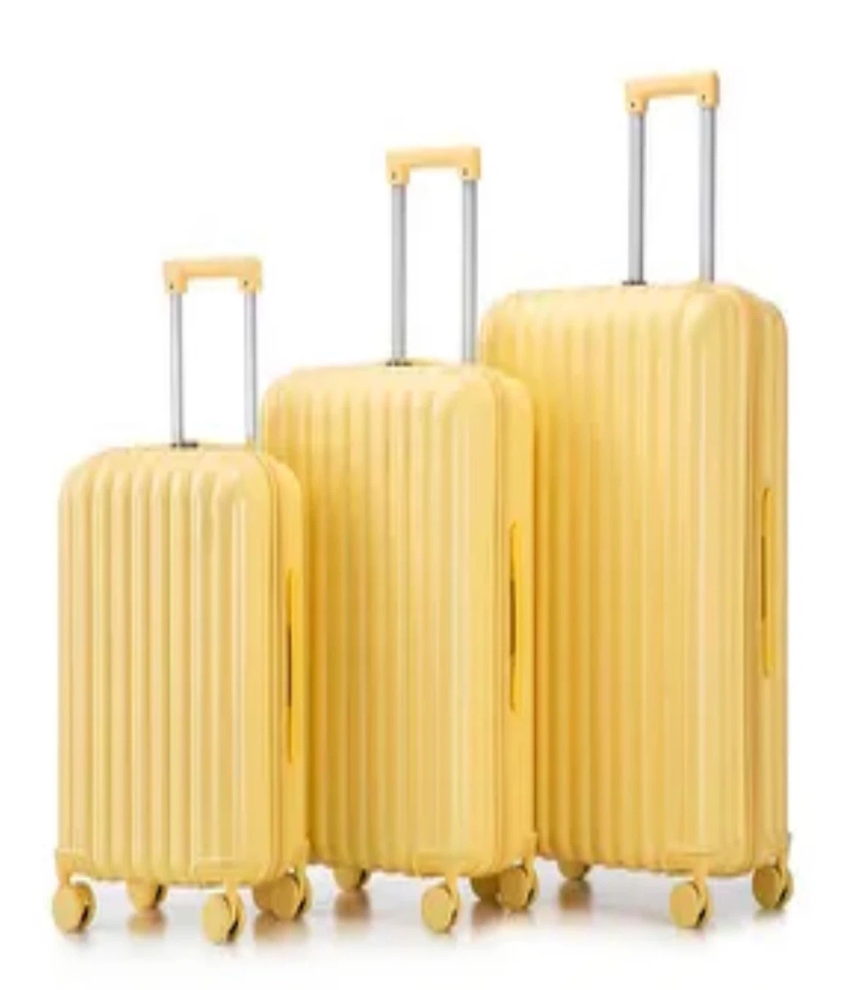 Yellow Hardshell Luggage with Combination Lock & USB Port