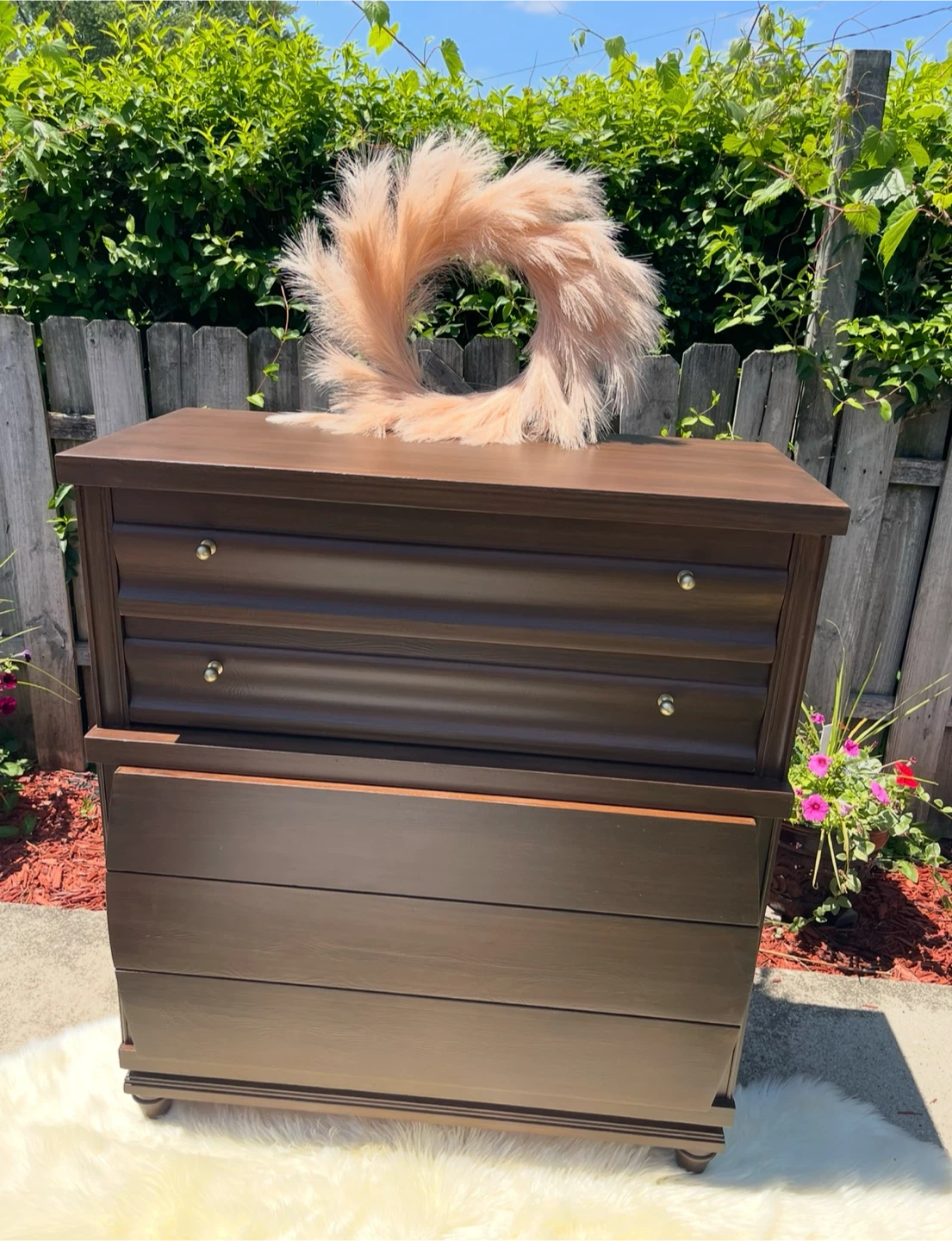 Restored United Furniture- 5 drawers tall boy dresser