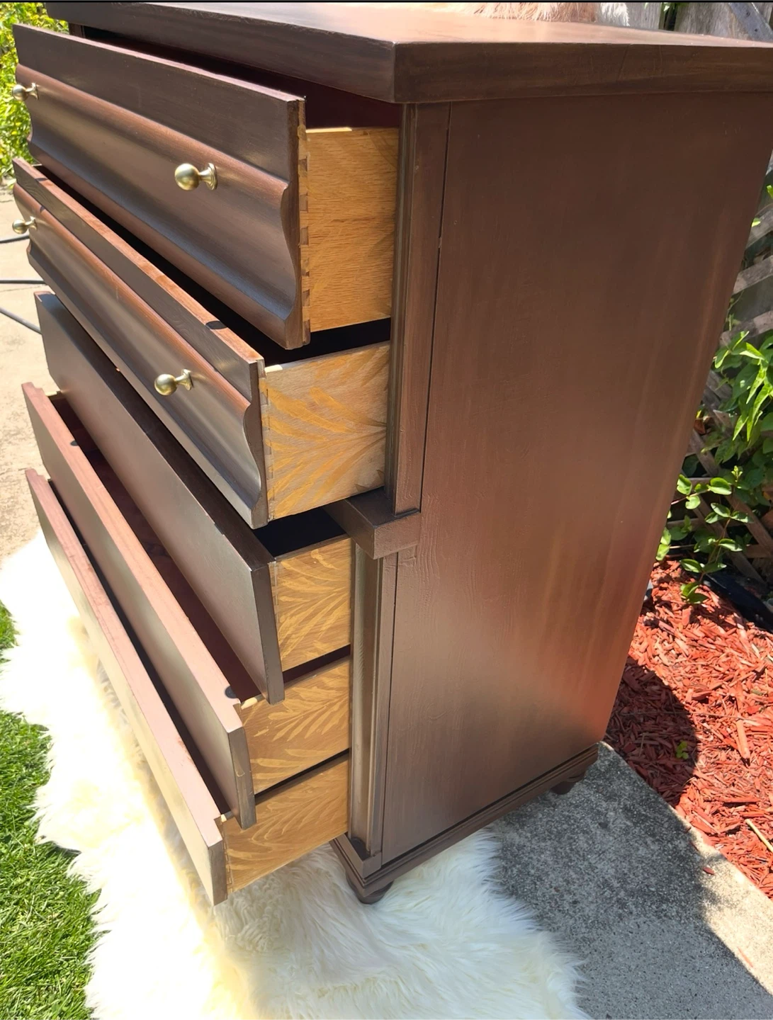 Restored United Furniture- 5 drawers tall boy dresser - photo 4