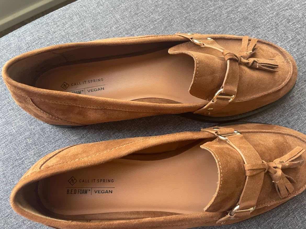 Call It Spring Brown Faux Suede Loafers - Size 10 - photo 2