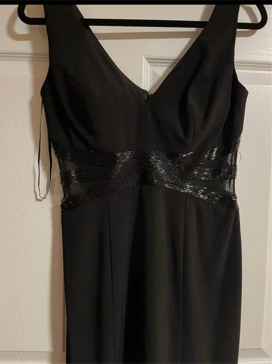 Black Beaded Sheath  Dress -Size 6- Knee length - photo 4