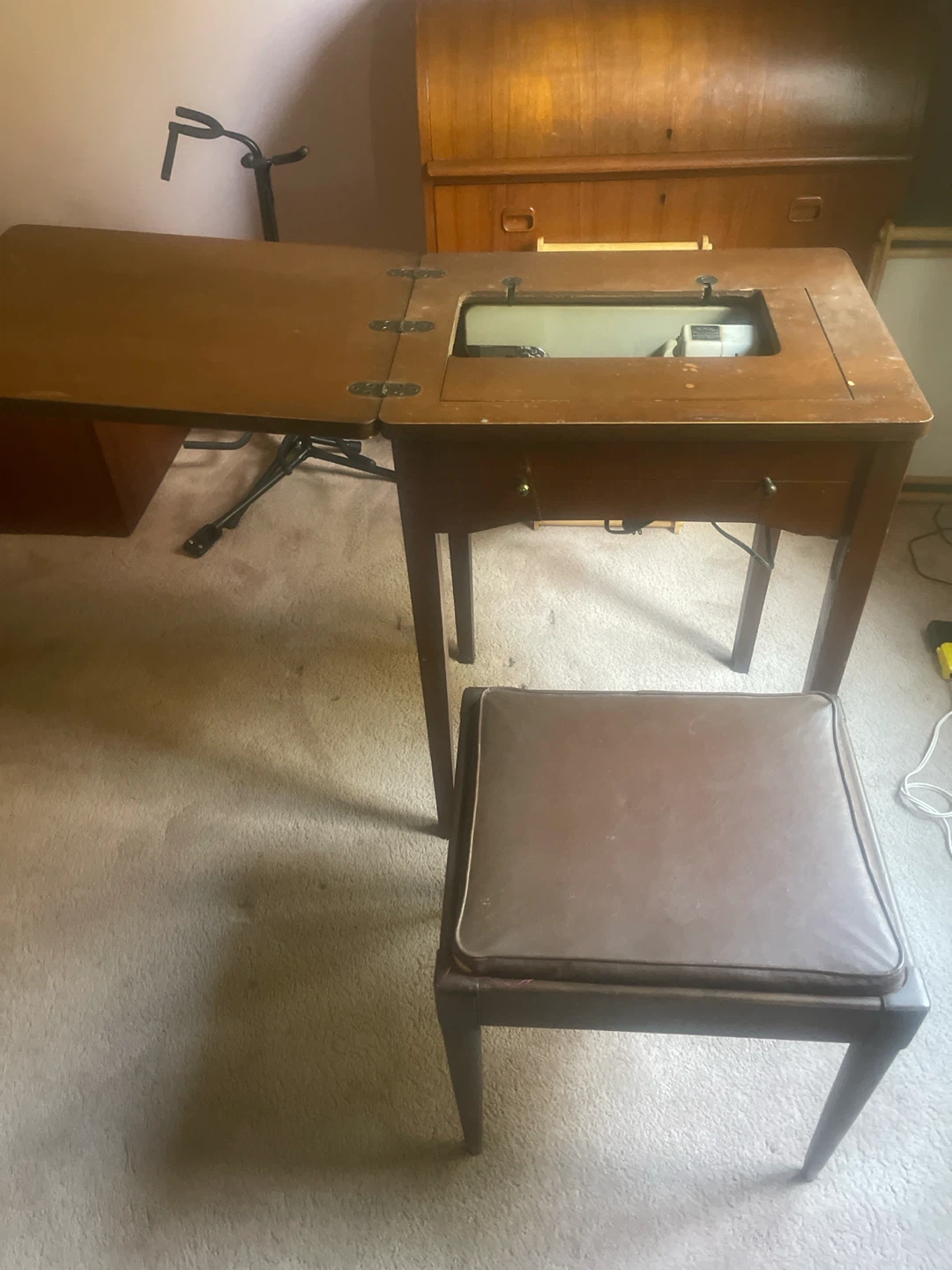 Viking Sewing Machine with Cabinet and Stool - photo 2