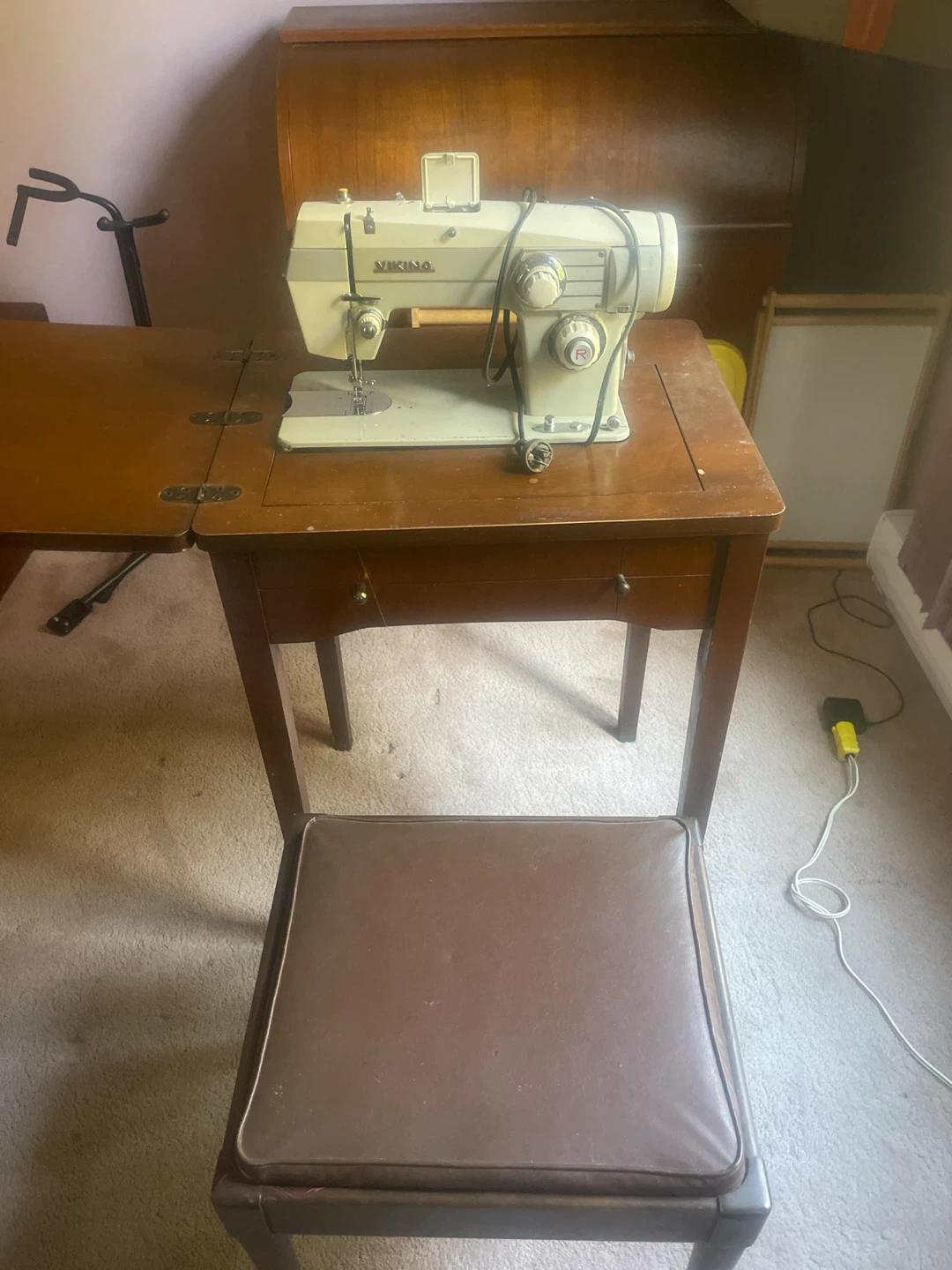 Viking Sewing Machine with Cabinet and Stool - photo 3