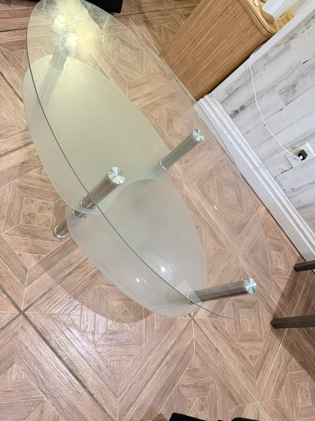 Oval Glass Coffee Table