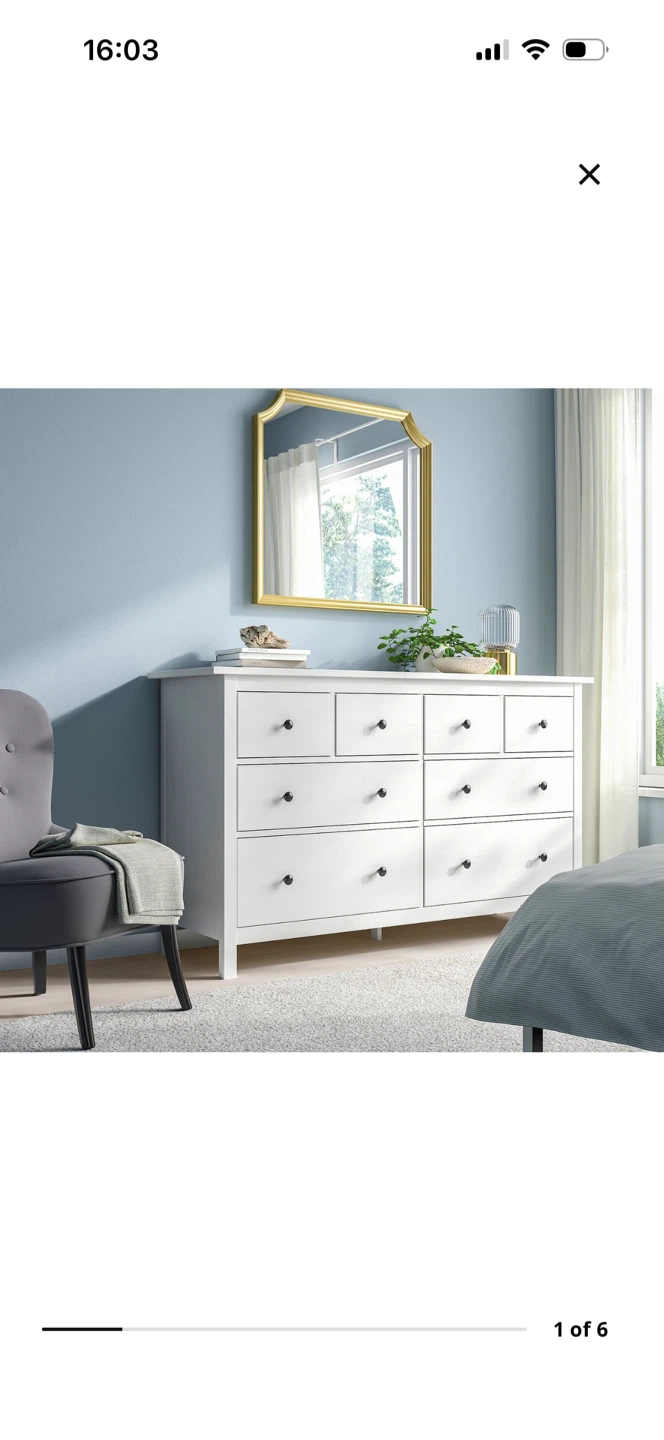 IKEA HEMNES 8-drawer dresser, white stain - photo 2