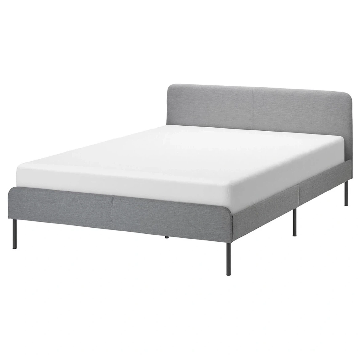IKEA SLATTUM Full Upholstered Bed Frame WITH mattress