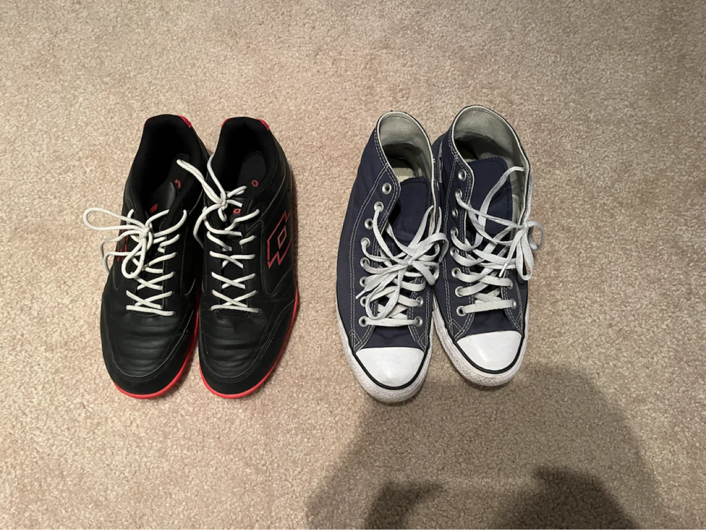 Lotto Soccer Cleats and Converse High Tops