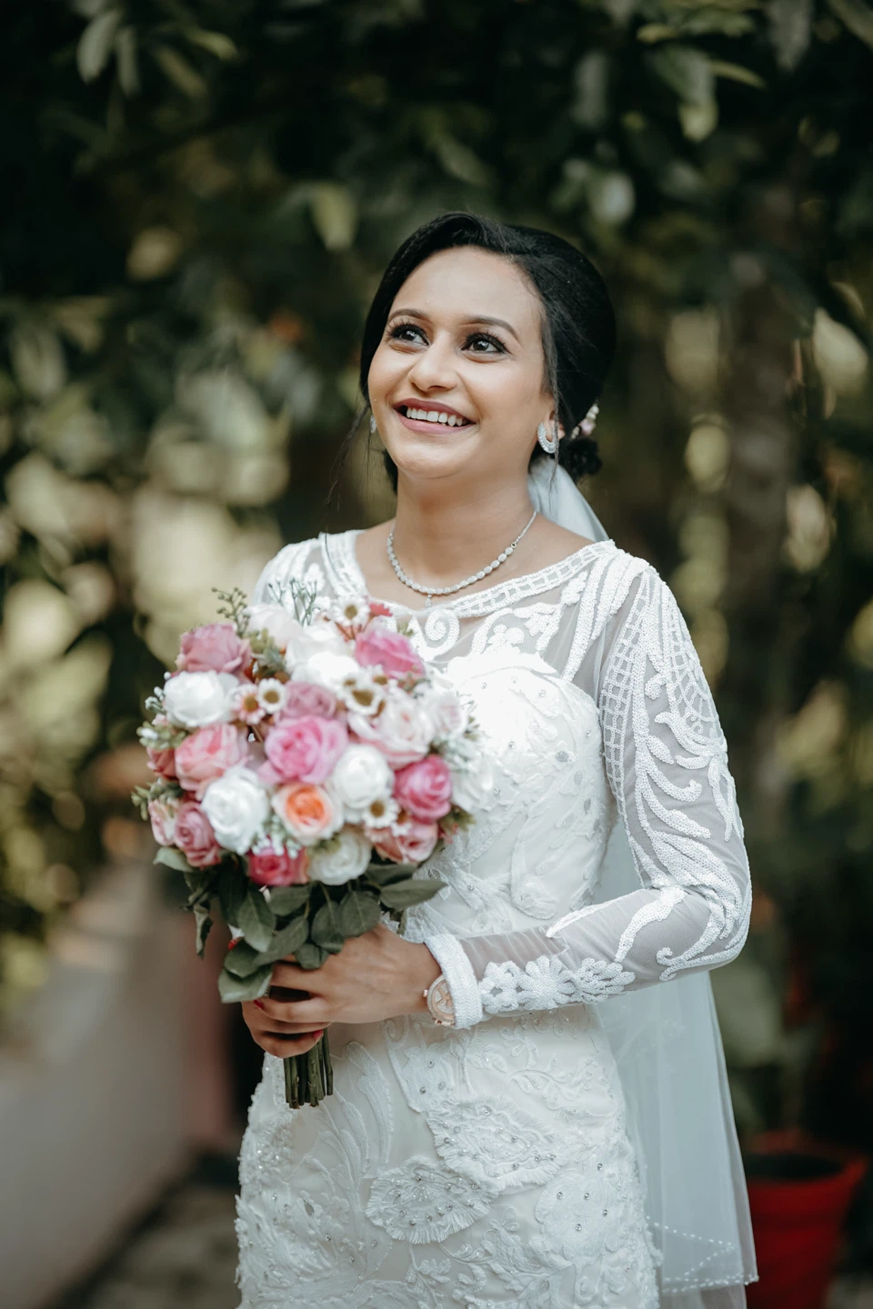 Wedding Dress with Veil for sale