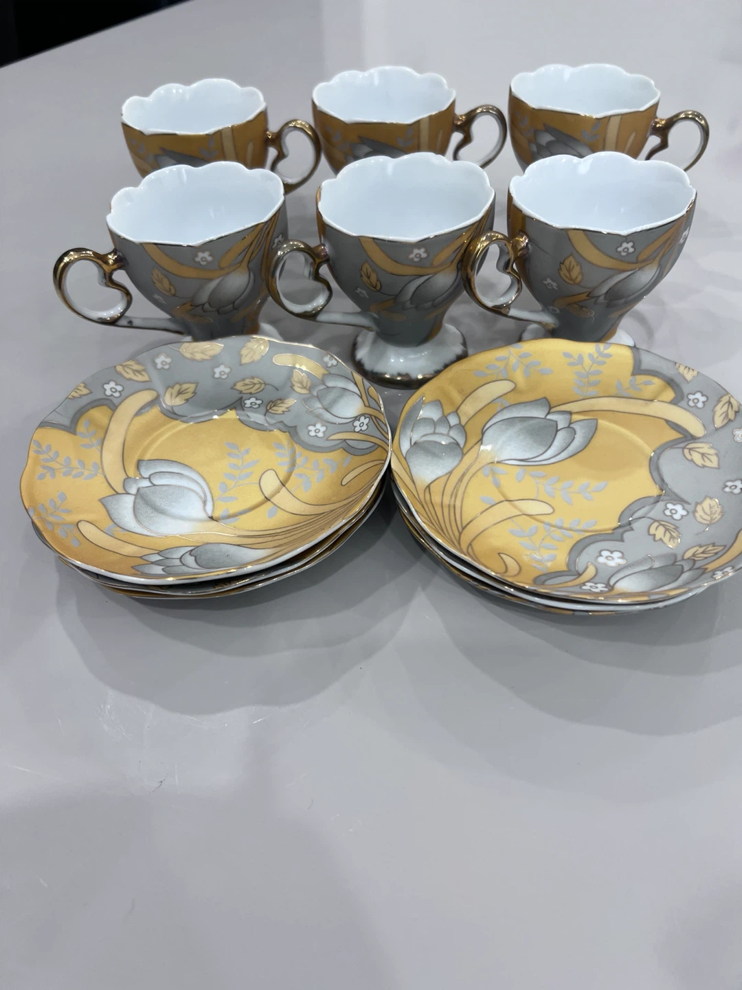 Turkish Coffee (or espresso) Set of 6 Cups and Saucers