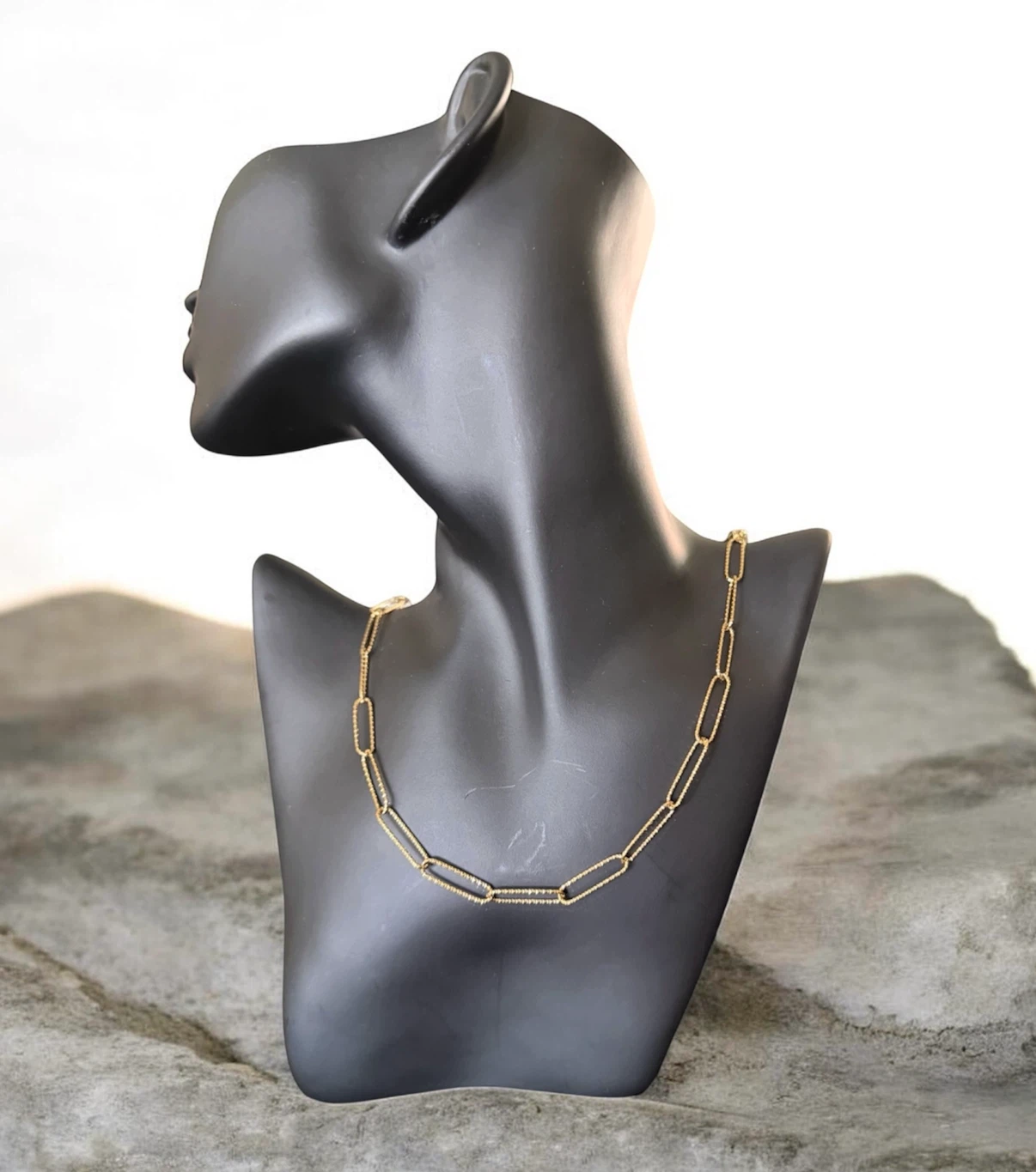 Gold tone link necklace