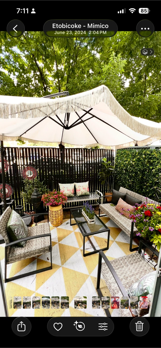 Large Cantilever Patio Umbrella with Fringe