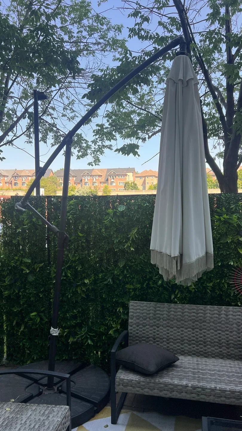 Large Cantilever Patio Umbrella with Fringe - photo 2