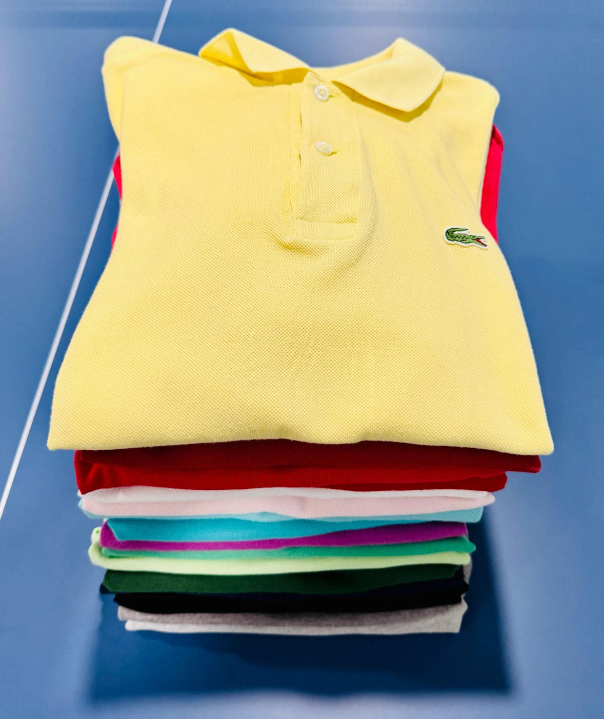 LACOSTE POLO SHIRTS – 12 SHIRTS AVAILABLE - SIZE 3 (SM MED)