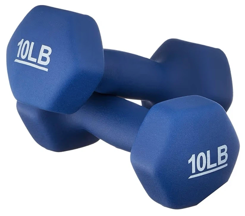 Pair of 10LB Blue Dumbbells