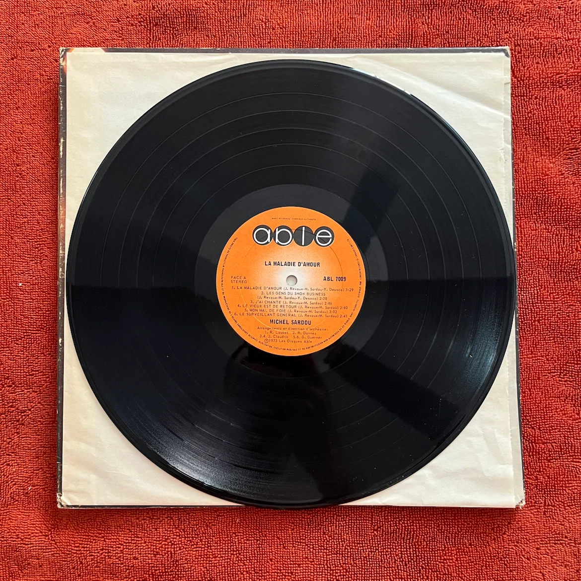 Michel Sardou La Maladie D'Amour Vinyl Record - photo 2