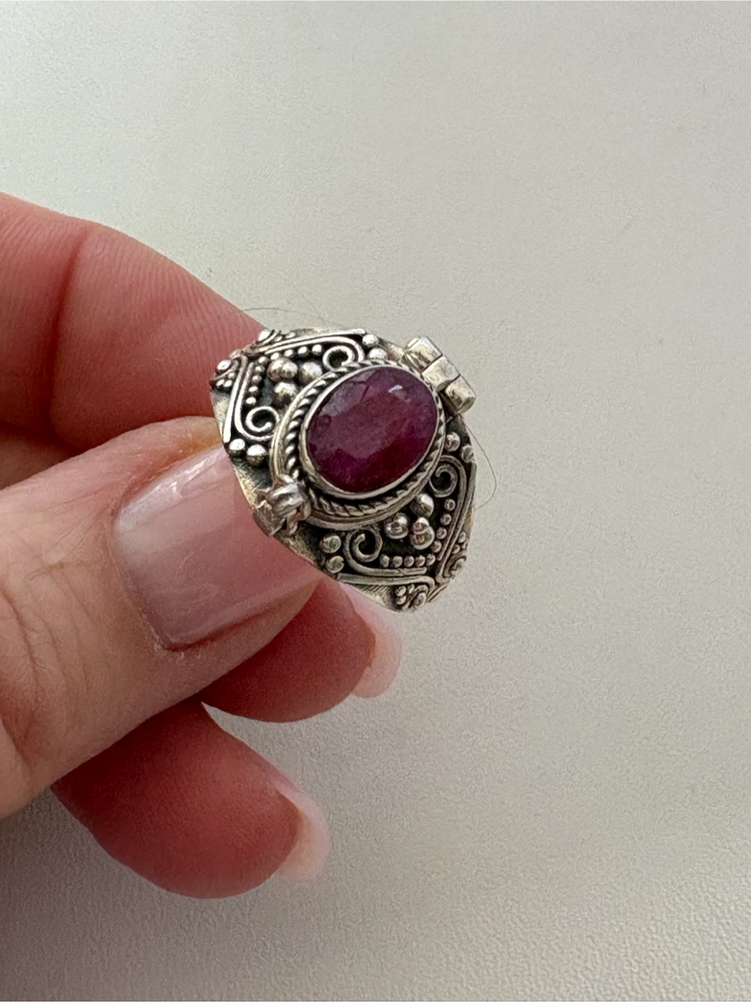 Ruby Poison Sterling Silver Ring Size 8,75 - photo 2