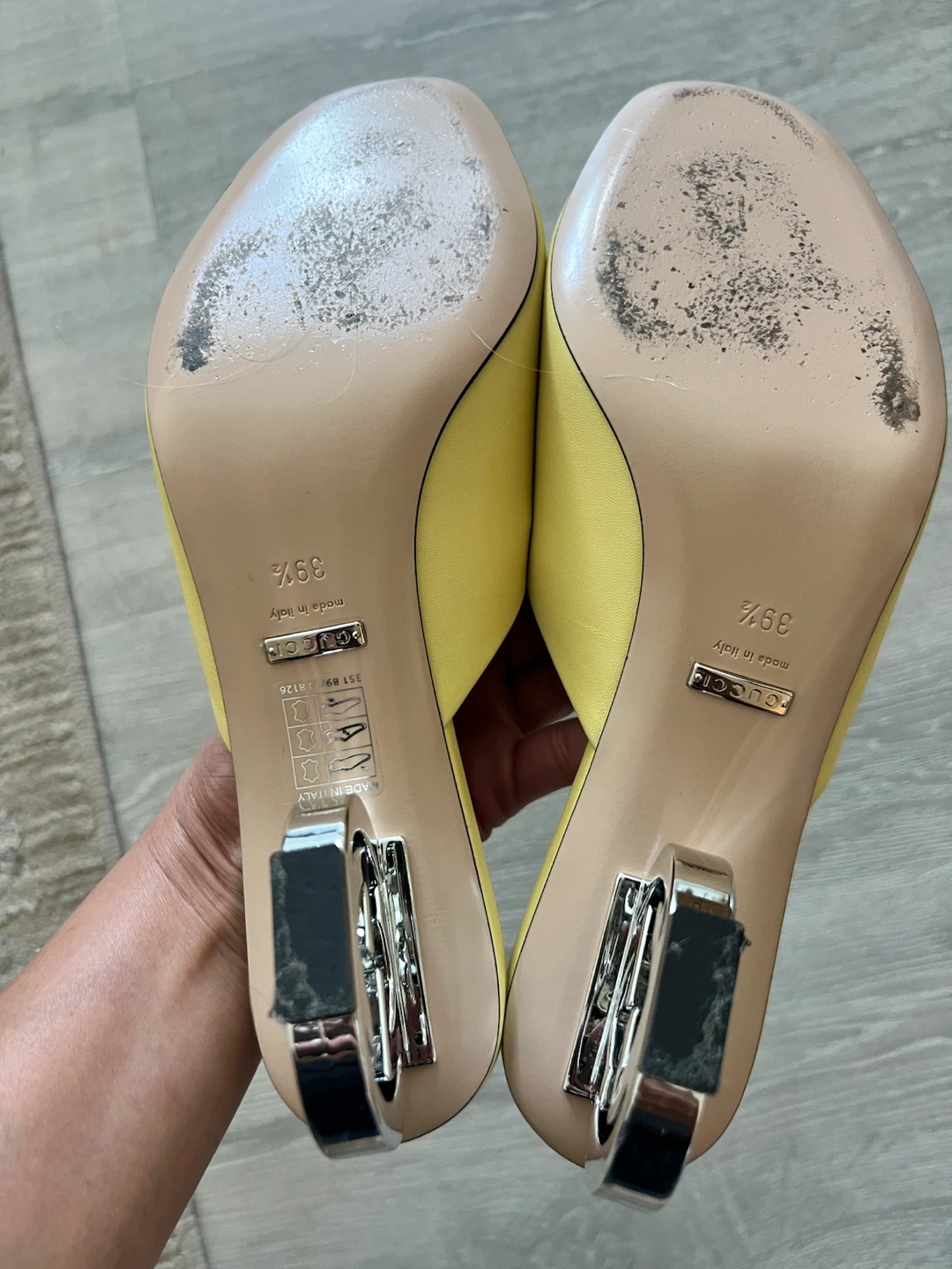 Gucci Yellow Leather Mules with Silver Horsebit Heel Size 39 - photo 5