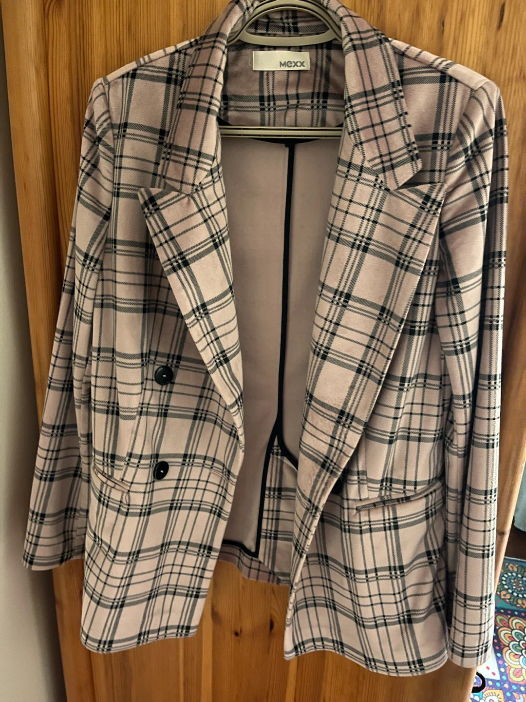MEXX Plaid Double-Breasted Blazer