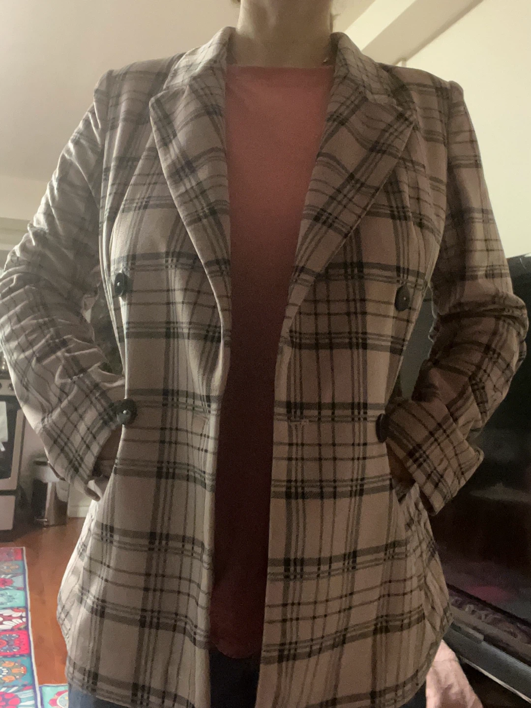 MEXX Plaid Double-Breasted Blazer - photo 4