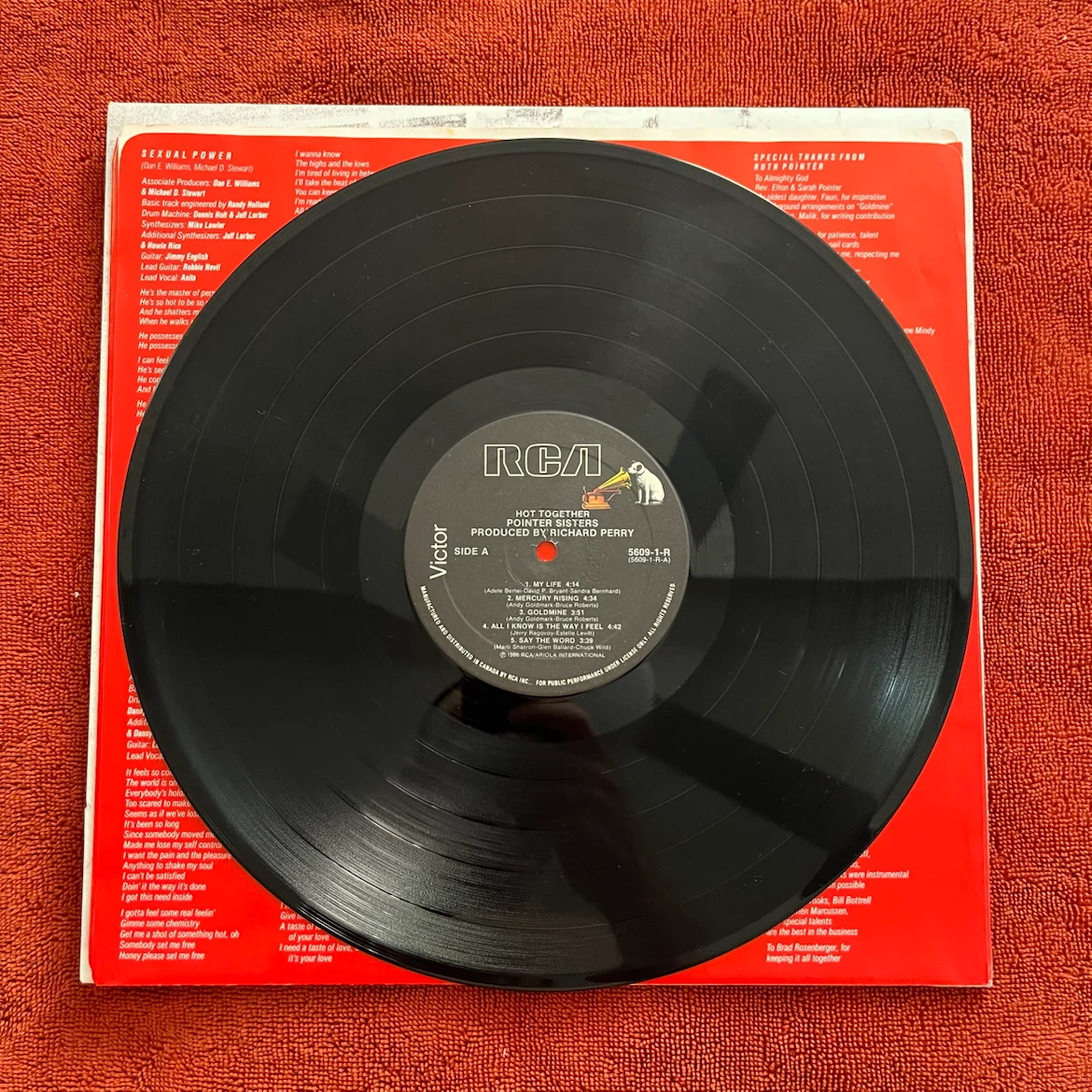 Pointer Sisters Hot Together Vinyl Record - photo 2