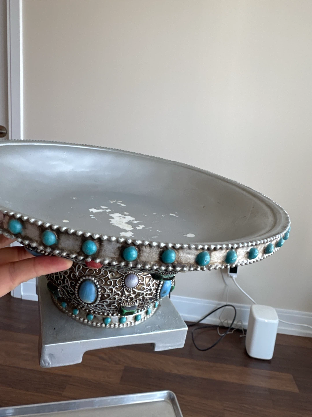Decorative antic Bowl with Turquoise Accents - photo 2