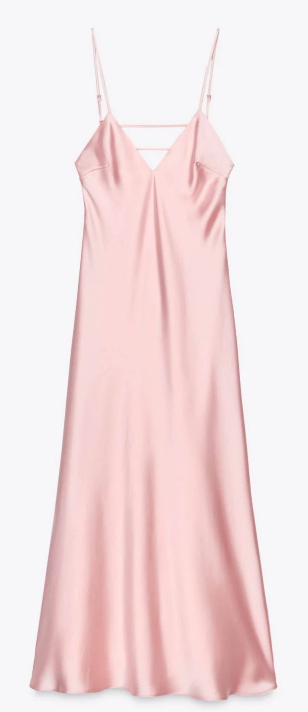 Pink Satin Wedding Guest  Dress