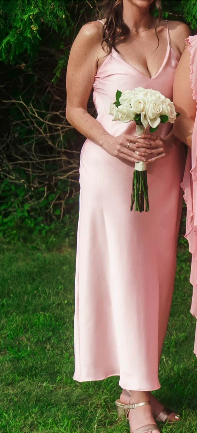 Pink Satin Wedding Guest  Dress - photo 3