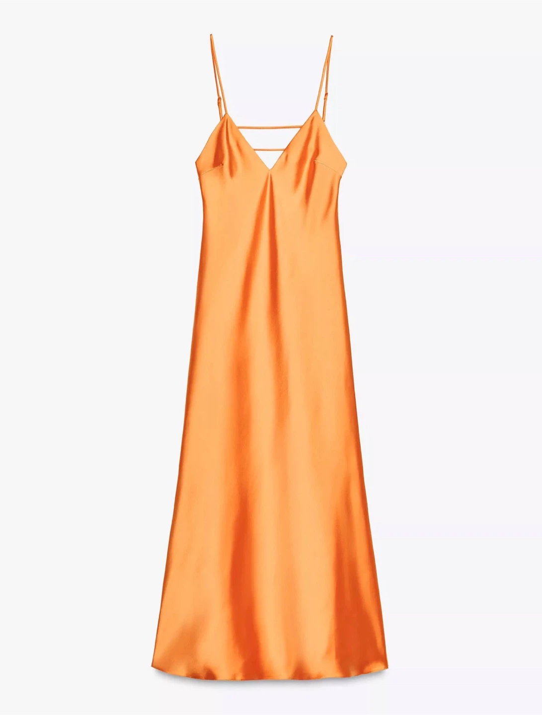 Orange Satin Wedding Guest Dress