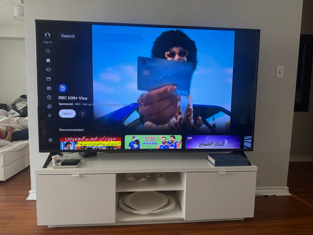 80” Smart LG TV perfect condition and IKEA TV Stand with Storage - photo 3