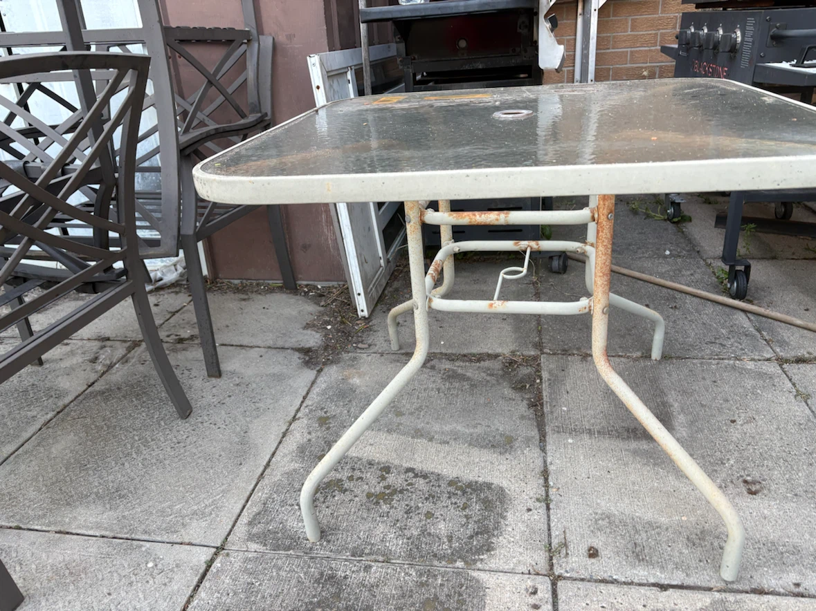 Glass Top Patio Table