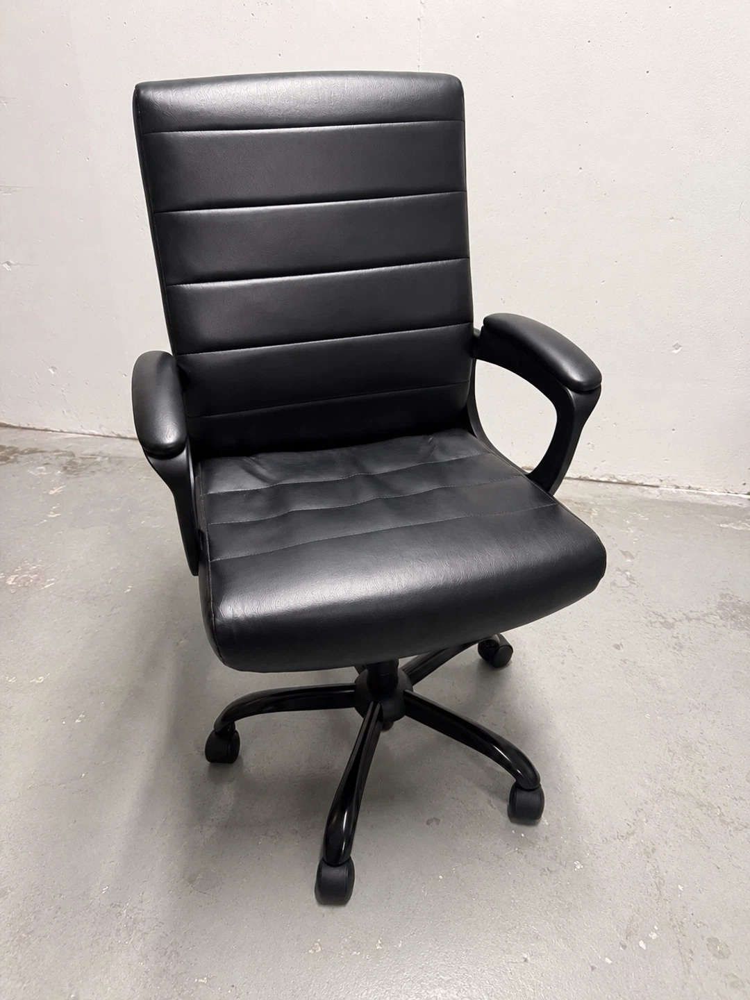 Black Faux Leather Office Chair