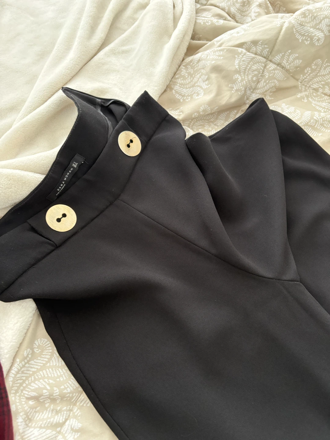 ZARA WOMAN Black Wide Leg Pants