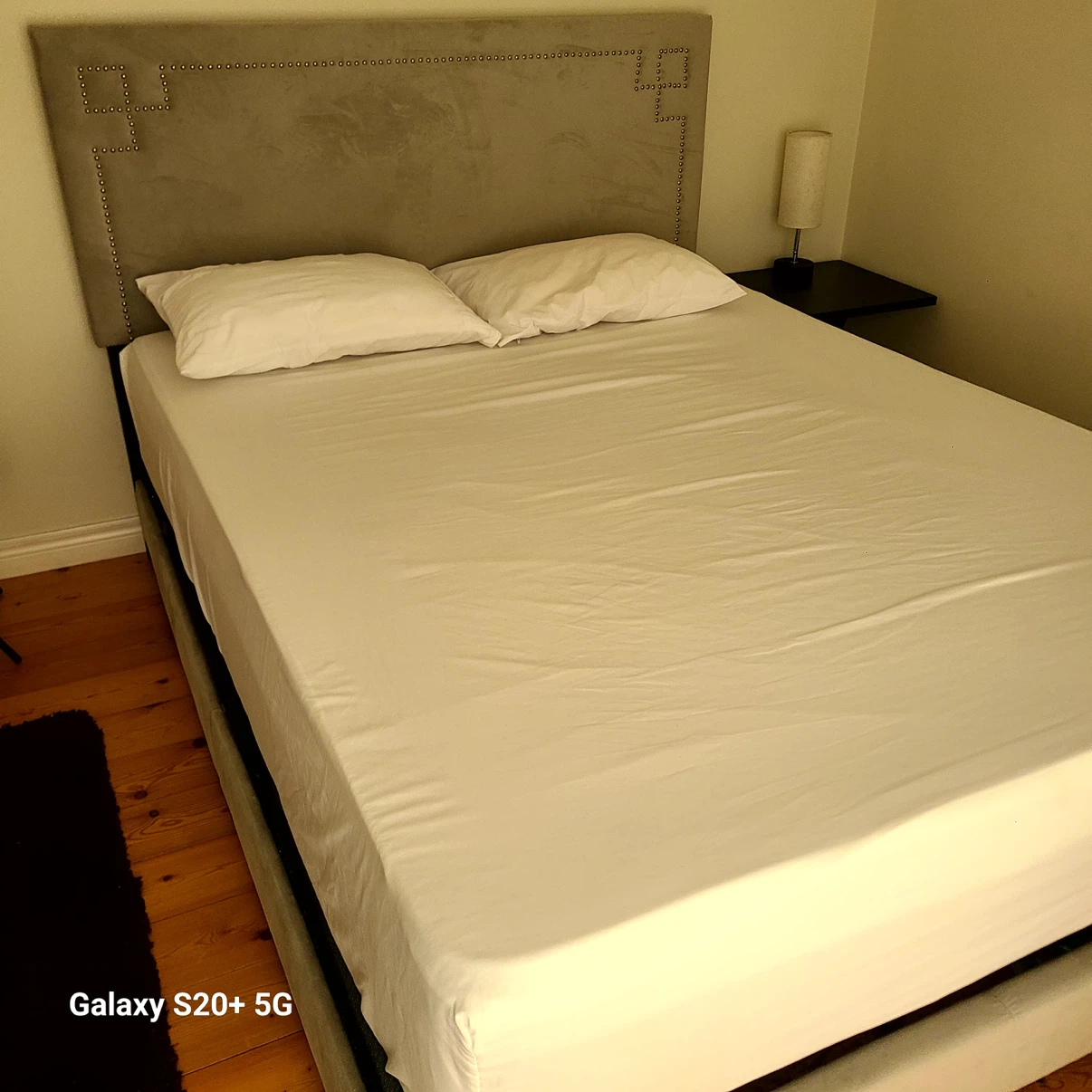 Grey Suede Headboard with mattress - photo 2