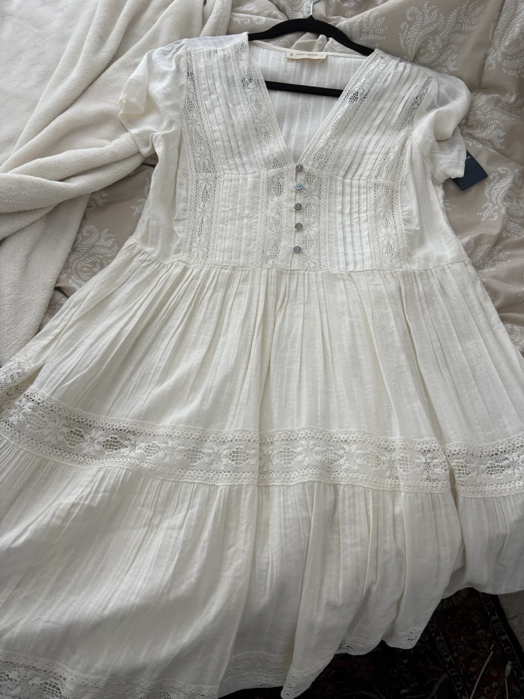 Lucky Brand White Lace Trim Dress Size S - photo 3