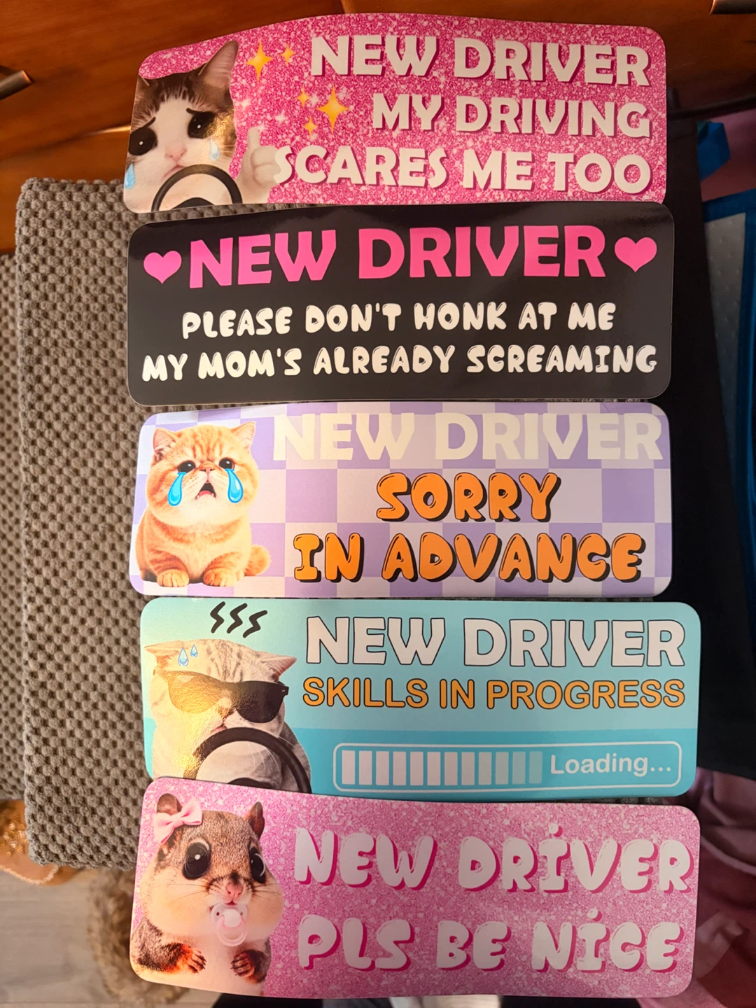 New Driver Car Stickers - Funny Cat & Animal Designs