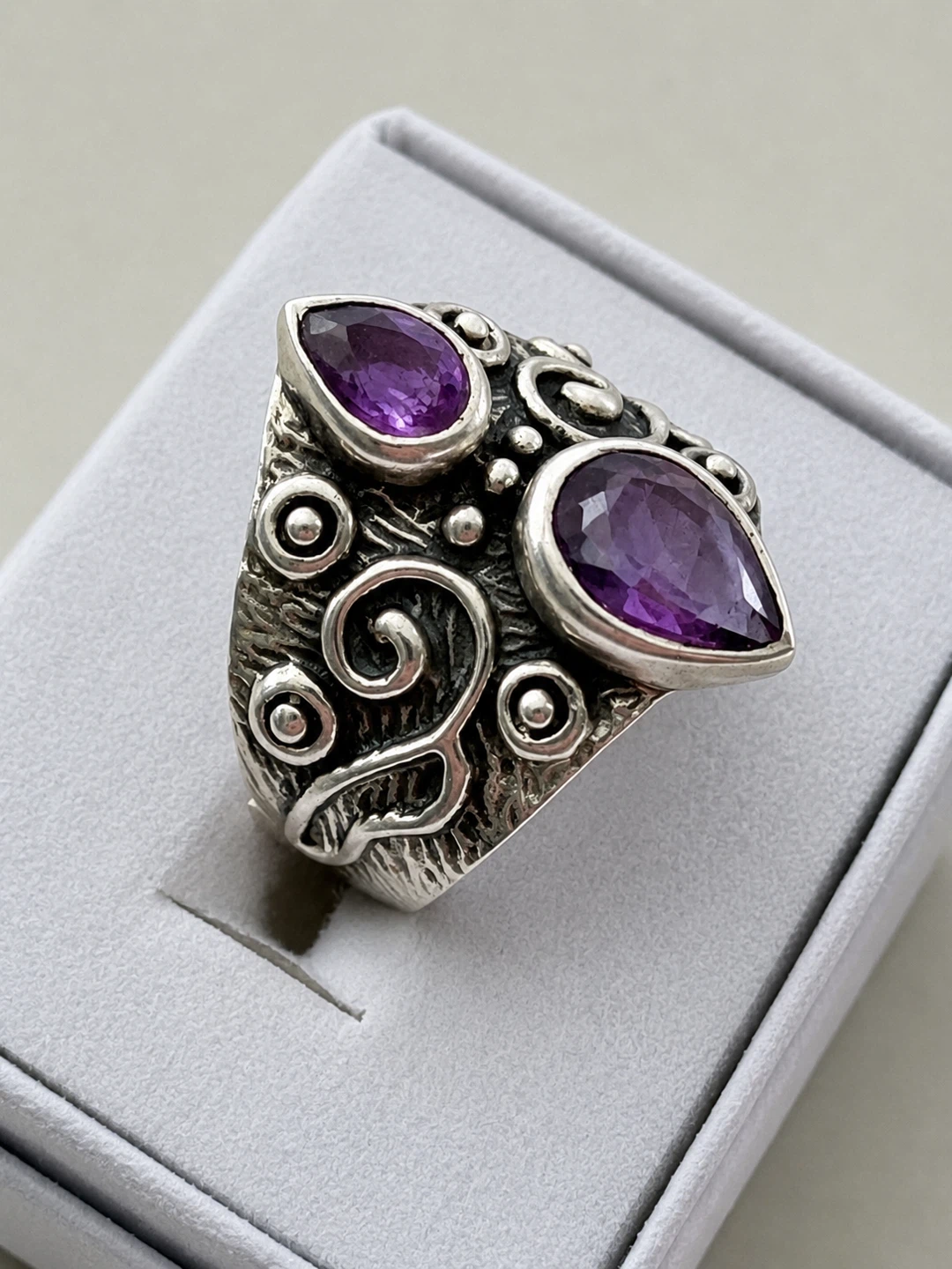 Sterling Silver Amethyst Ring Size 7