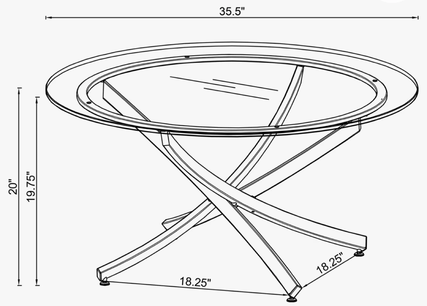 Glass Top Coffee Table with Metal Base - photo 2