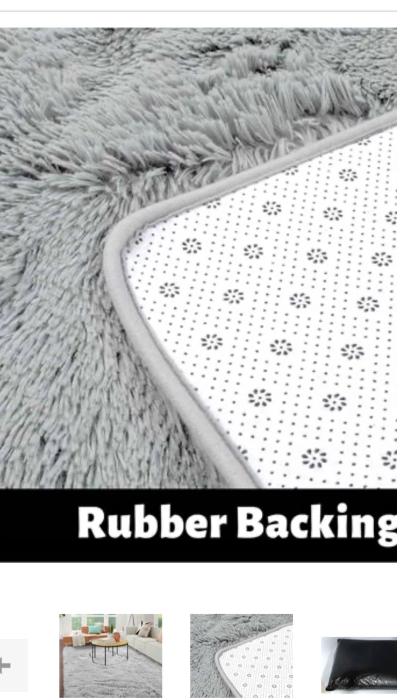 Grey Fluffy Plush Shaggy Rug 56x36 - photo 2