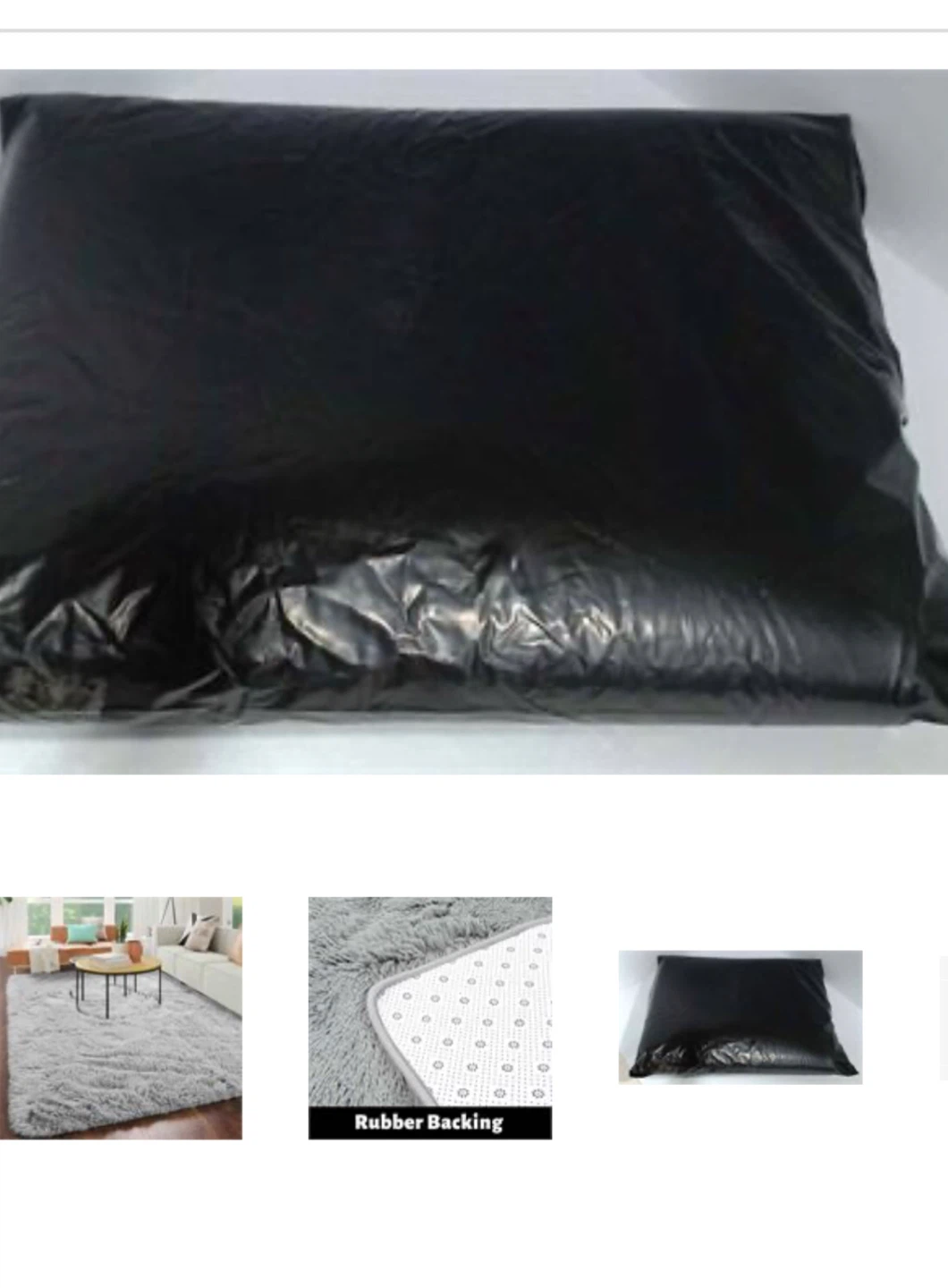 Grey Fluffy Plush Shaggy Rug 56x36 - photo 3