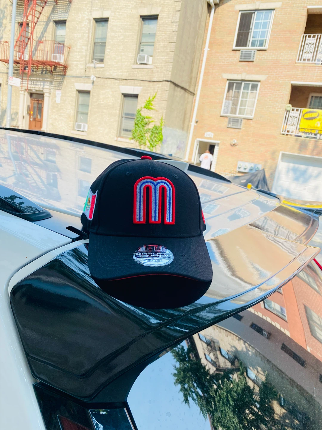 New Era 9Forty Adjustable Black Logo Cap with Mexican Flag Patch - photo 5