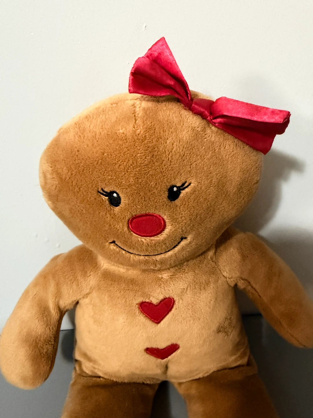 Build-A-Bear Gingerbread Girl Christmas Holiday Red Bow 16" 2017 - photo 4