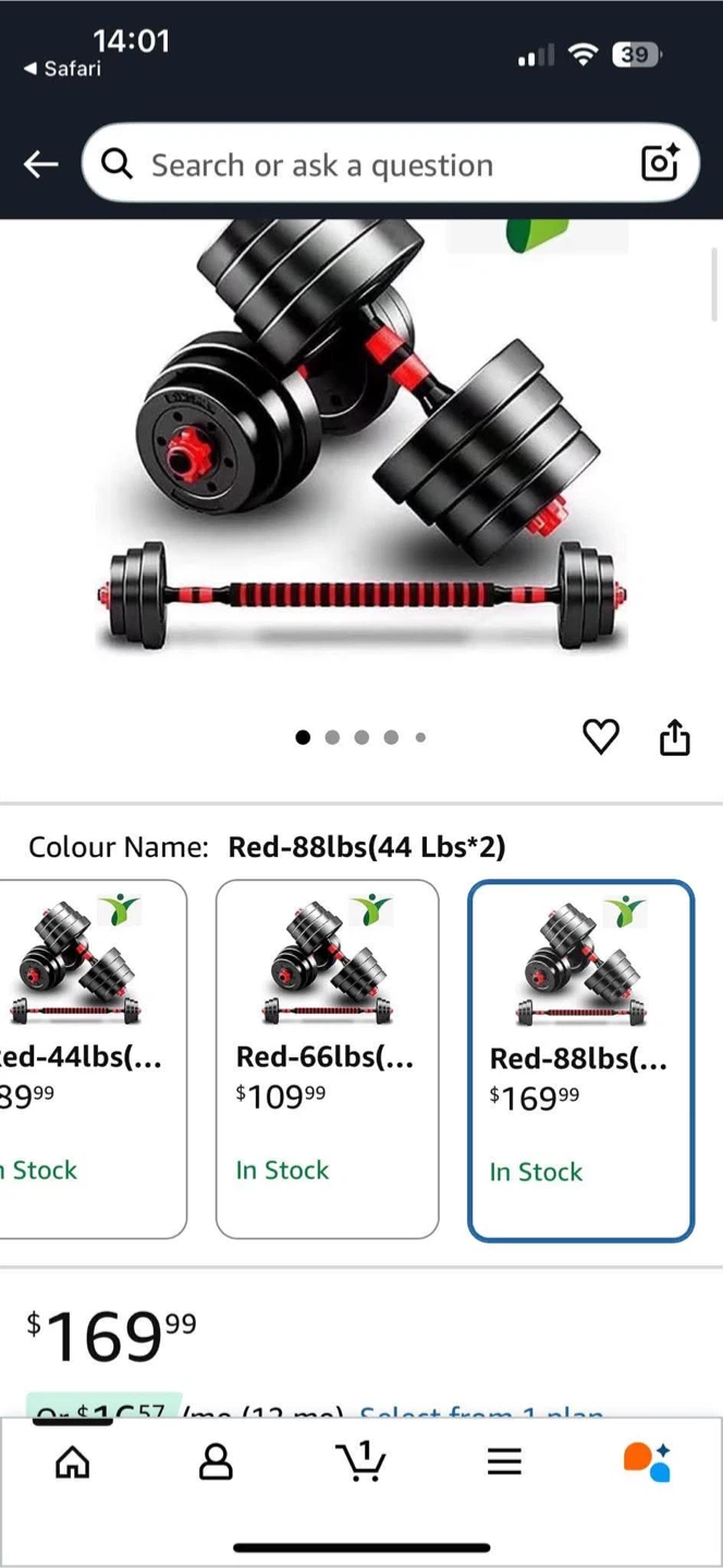 Adjustable Dumbbell and Barbell Set