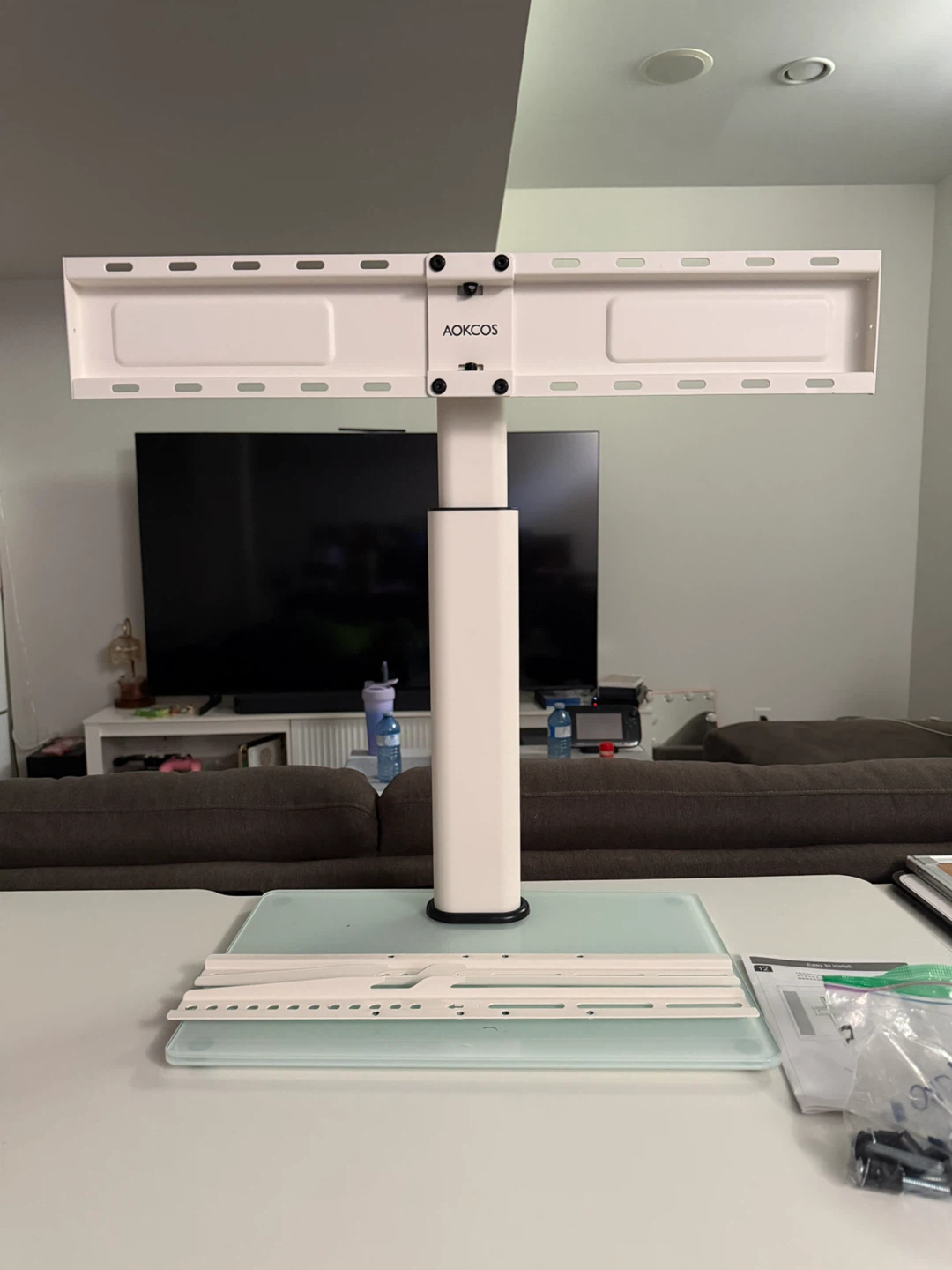AOKCOS White TV Stand for 32-75 inch TVs