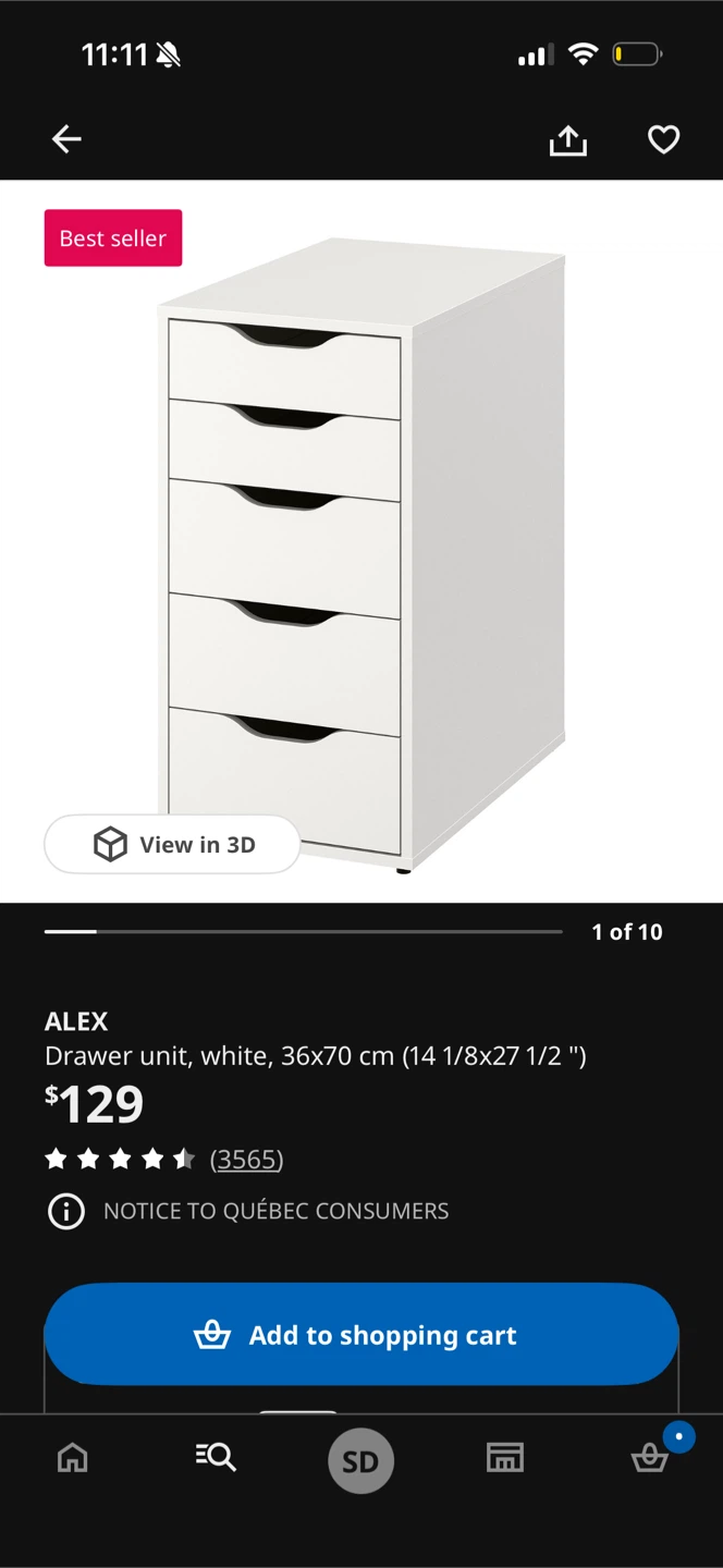 IKEA ALEX 5-Drawer Unit, White - photo 4