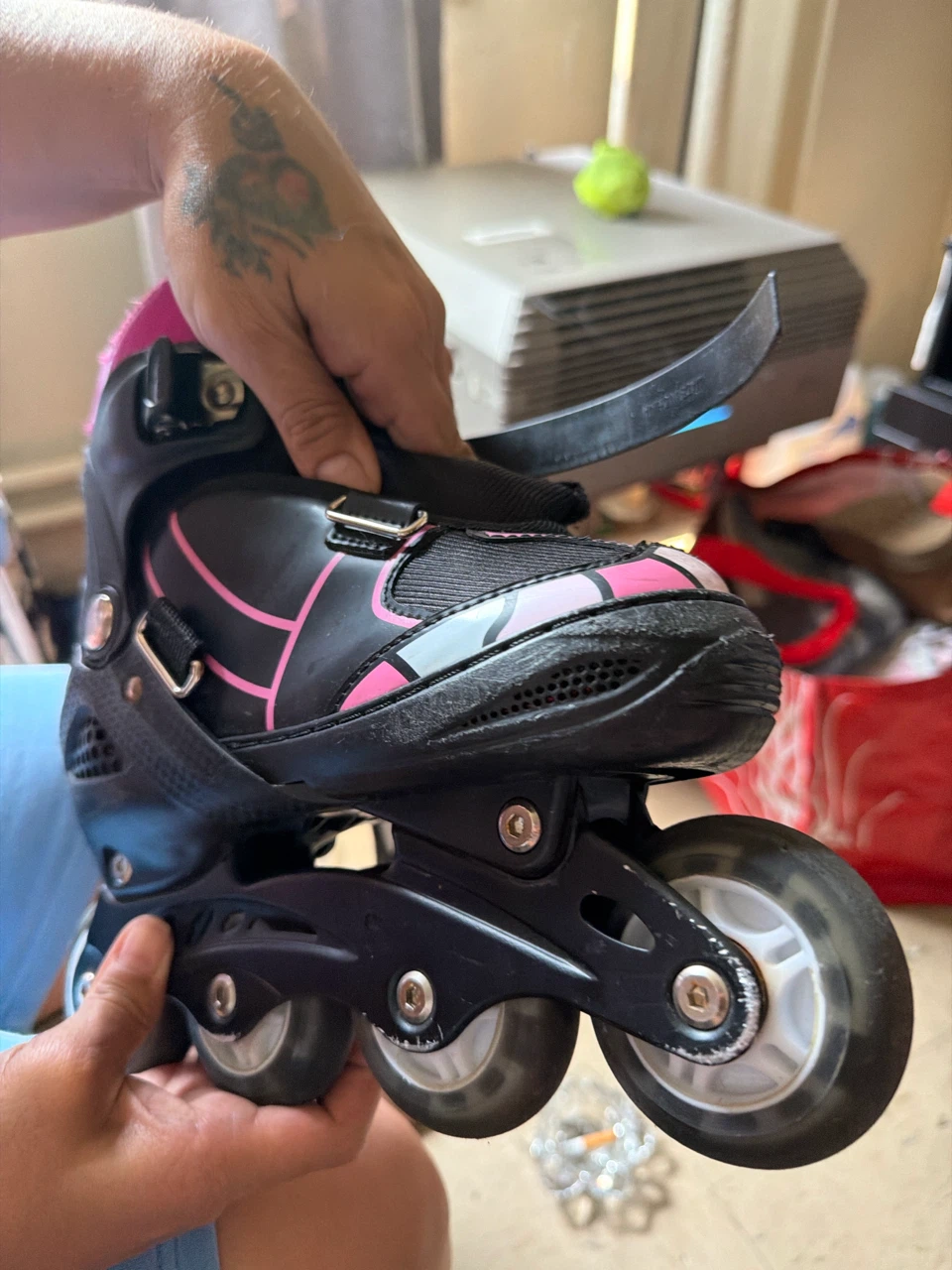 Size5 Kids Inline Skates Black and Pink