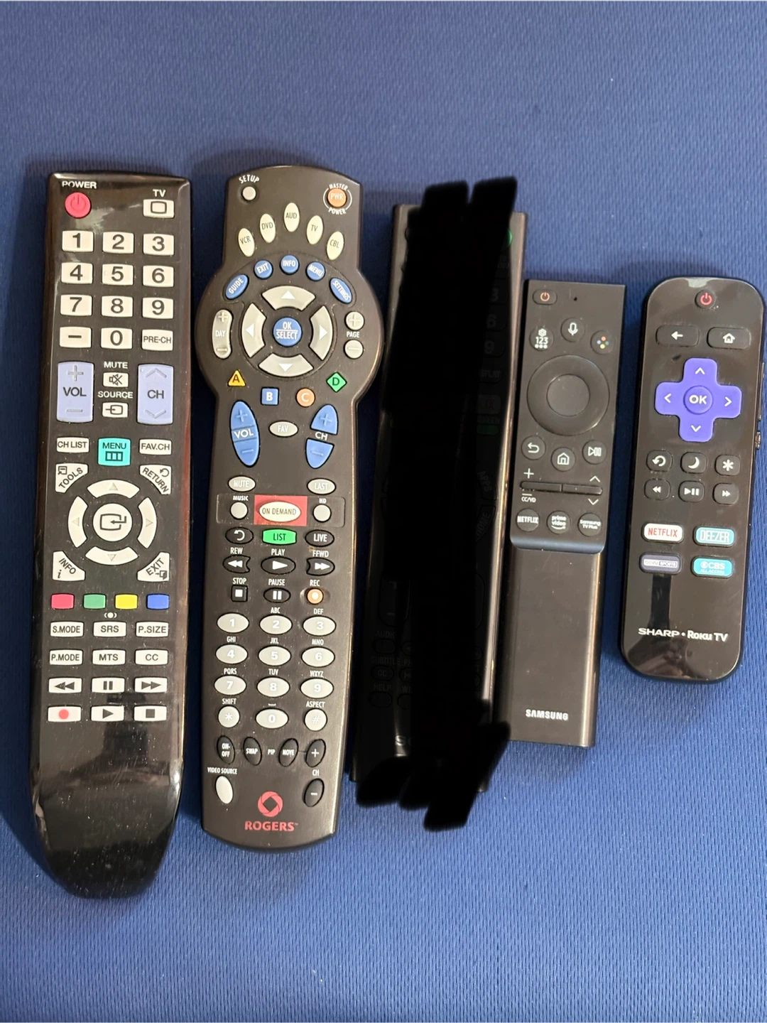 TV Remotes: Samsung, Rogers, Sharp Roku