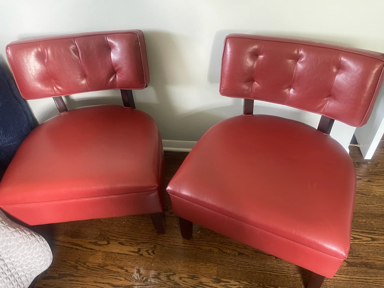 Set of 2 Red Upholstered Chairs