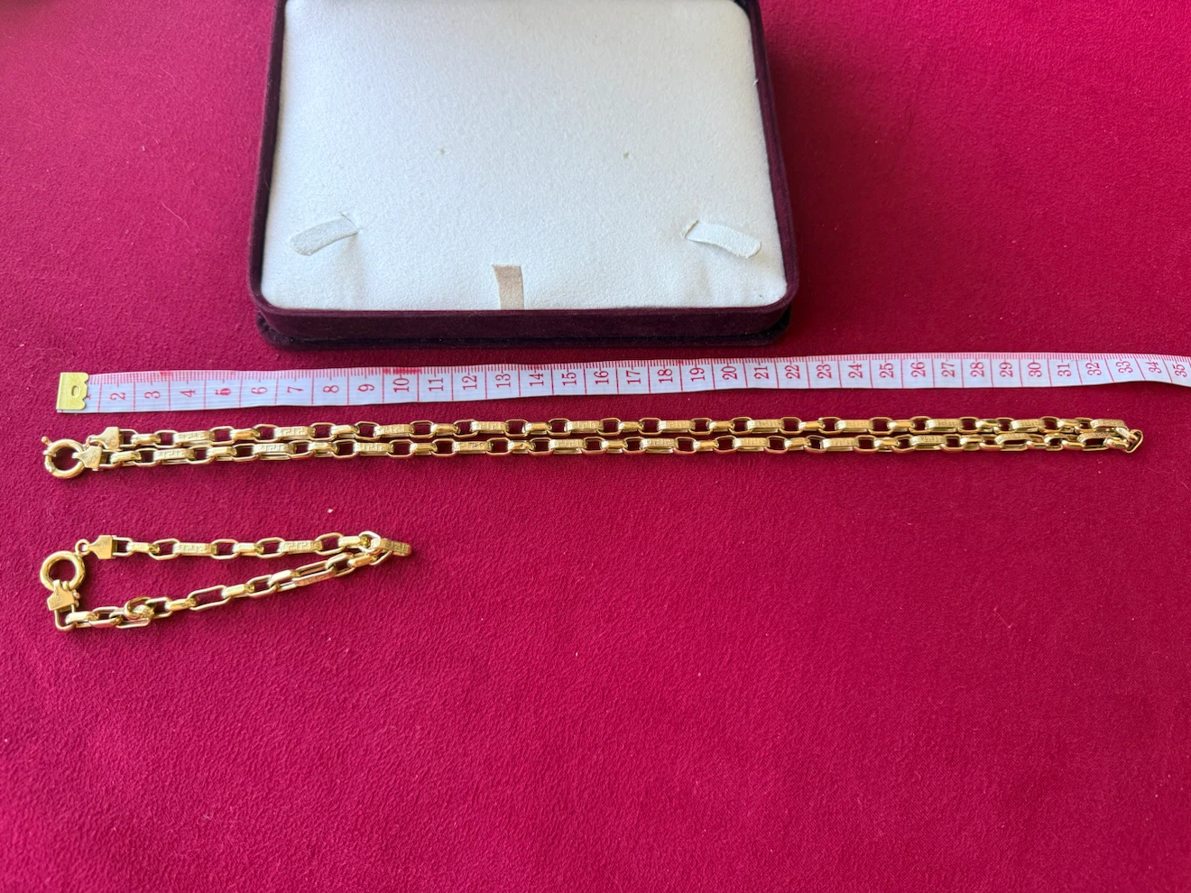 Gold Chain Necklace and Bracelet Set